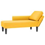 vidaXL Chaise longue met kussen corduroy stof lichtgeel, Huis en Inrichting, Verzenden, Nieuw