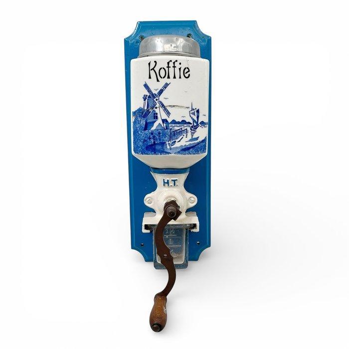 HT - Koffiemolen - Hout, Metaal, Aardewerk, Glas - Wand, Antiek en Kunst, Antiek | Keukengerei