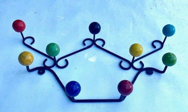 Kapstok - Metaal en Hout - Twee modulaire vintage kapstokken, Antiek en Kunst, Kunst | Designobjecten