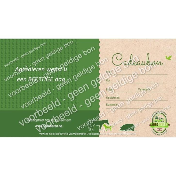 Cadeaubon agrodieren - 25 euro, Tickets en Kaartjes, Kortingen en Cadeaubonnen