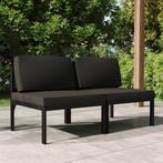 vidaXL Tuinbank 2-zits met kussens aluminium, Tuin en Terras, Verzenden, Nieuw