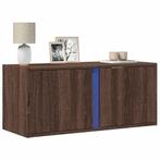 vidaXL Tv-wandmeubel met LED-verlichting 80x31x35 cm bruin, Verzenden, Nieuw