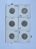 Nederland. Wilhelmina. 1/2 Gulden 1921/1930, 6 stuks (Zonder