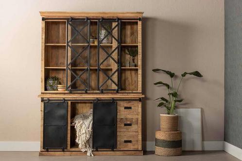 Buffetkast Mangohout Milan 220 X, Huis en Inrichting, Kasten | Buffetkasten, Nieuw, Verzenden