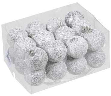 Kerstballen kunststof onbreekbaar white zilver combi 4 cm 24, Huis en Inrichting, Woonaccessoires | Kunstplanten en Kunstbloemen