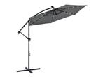 Veiling - Parasol Brazil - 3,0 m - Incl. LED - donkergrijs, Tuin en Terras, Parasols, Nieuw