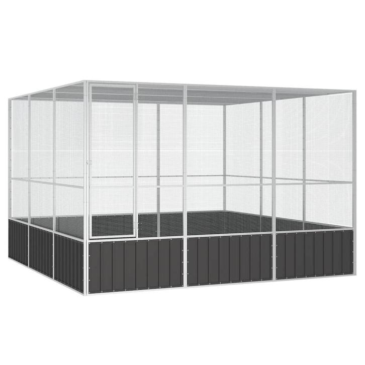 vidaXL Vogelkooi 302,5x324,5x211,5 cm gegalvaniseerd staal, Dieren en Toebehoren, Vogels | Toebehoren, Nieuw, Verzenden