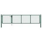 vidaXL Poort 350x75 cm staal groen, Tuin en Terras, Verzenden, Nieuw