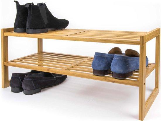 2dekans | Budu Schoenenrek (2 niveaus) - Bamboe Schoenenrek, Huis en Inrichting, Kasten | Schoenenkasten, Ophalen of Verzenden