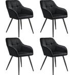 tectake Eetkamerstoel Marilyn, fluweeloptiek, gestikt patroo, Huis en Inrichting, Stoelen, Verzenden, Nieuw