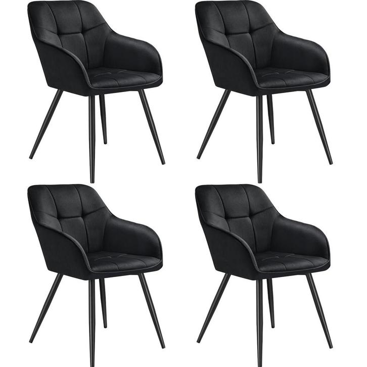 tectake Eetkamerstoel Marilyn, fluweeloptiek, gestikt patroo, Huis en Inrichting, Stoelen, Verzenden