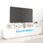 vidaXL Meuble TV avec lumières LED Blanc 200x35x40 cm, Maison & Meubles, Armoires | Mobilier de télévision, Neuf, Verzenden
