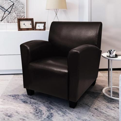 vidaXL Fauteuil kunstleer donkerbruin, Huis en Inrichting, Fauteuils, Nieuw, Verzenden