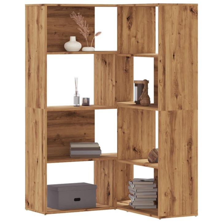 vidaXL Boekenkast 4-laags hoek 85x85x140 cm hout artisanaal, Huis en Inrichting, Kasten | Boekenkasten, Nieuw, Verzenden