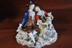 Statue, Herder en Herderin - 175 mm - Biscuit de porcelaine