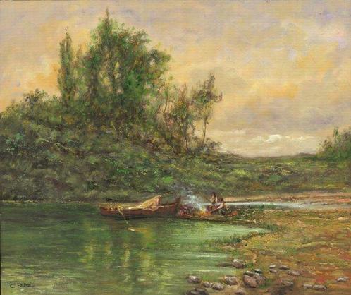 Carmen Fabra (XX) - La fogata, tras Emilio S. Perrier, Antiek en Kunst, Kunst | Schilderijen | Klassiek