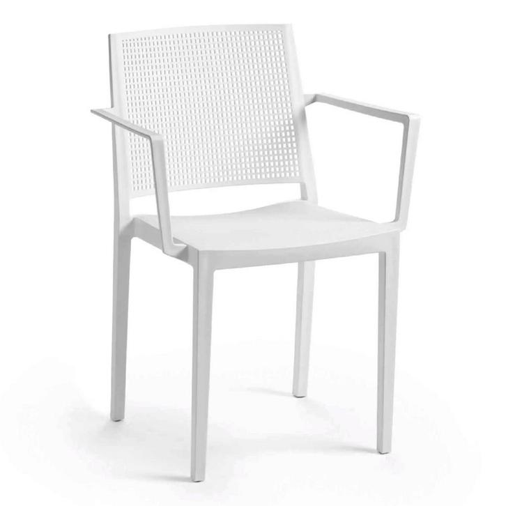 Stoel | Kunststof | Wit | In-/Outdoor | 570x540x830(h)mm, Zakelijke goederen, Horeca | Keukenapparatuur, Nieuw in verpakking, Verzenden