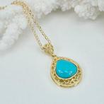Turquoise - Zilver, Verguld - Ketting met hanger - Turquoise, Antiek en Kunst