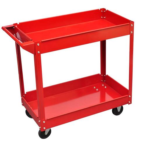 vidaXL Gereedschapstrolley 100 kg rood, Doe-het-zelf en Bouw, Gereedschap | Handgereedschap, Nieuw, Verzenden