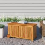 vidaXL Tuinbox met wieltjes 113x50x58 cm massief acaciahout, Tuin en Terras, Bergingen en Tuinkasten, Verzenden, Nieuw