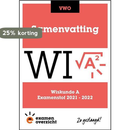ExamenOverzicht - Samenvatting Wiskunde A VWO 9789493237247, Boeken, Schoolboeken, Zo goed als nieuw, Verzenden