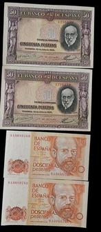 Spanje. - 18 banknotes - various dates (Zonder Minimumprijs), Postzegels en Munten