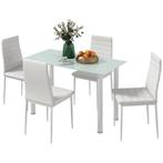 TRUUSK Eetgroep - Moderne Design Eettafel met 4 Stoelen - Gl, Huis en Inrichting, Verzenden, Nieuw
