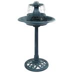vidaXL Vogelbadje met fontein 50x91 cm kunststof groen, Tuin en Terras, Verzenden, Nieuw