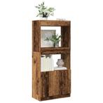 vidaXL Hoge kast 63x33x140 cm bewerkt hout oud houtkleurig, Huis en Inrichting, Verzenden, Nieuw