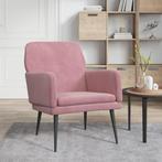 vidaXL Fauteuil Rose 62x79x79 cm Velours, Maison & Meubles, Fauteuils, Verzenden, Neuf