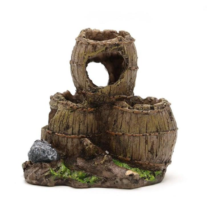 Houten vaten / tonnen large OS-198 - aquarium decoratie, Dieren en Toebehoren, Vissen | Aquaria en Toebehoren, Sierelement, Nieuw