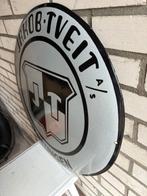 Emaille reclame - Rond emaille bord – Jakob Tveit A/S –