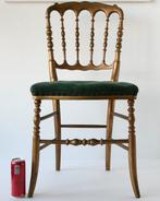 Stoel - Hout, Fluweel, Verguld, Vintage houten Italiaanse