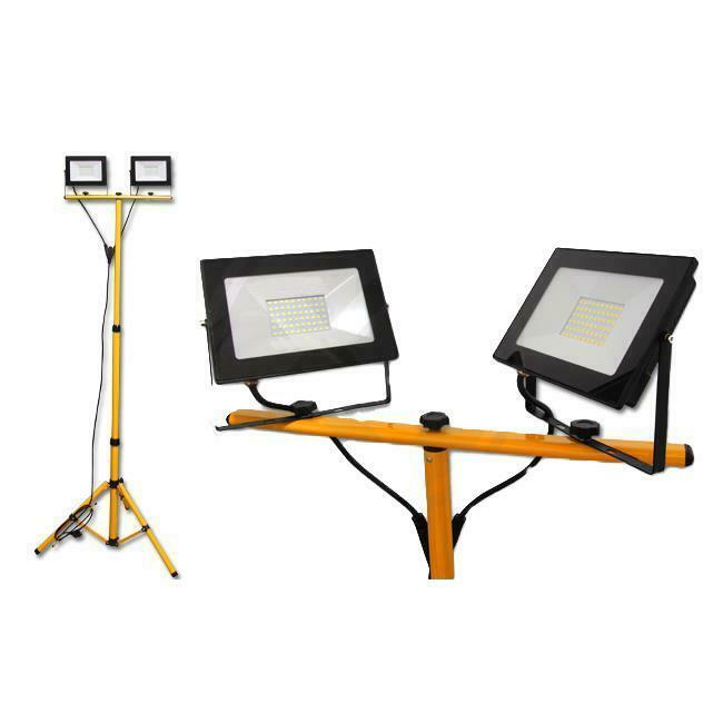 Dubbele LED Bouwlamp 2x 30W op statief Daglicht wit, Doe-het-zelf en Bouw, Bouwverlichting, Nieuw, Minder dan 50 watt, Met statief