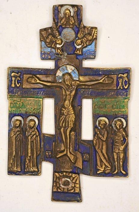 Reis-icoon - Brons, Emaille, Russische orthodoxe iconen -, Antiek en Kunst, Antiek | Boeken en Manuscripten