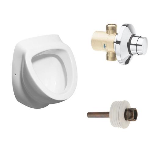 Urinoir Set Sapho Isvea Met Drukplaat En Afvoer Wit, Doe-het-zelf en Bouw, Sanitair, Overige typen, Nieuw, Chroom, Ophalen of Verzenden