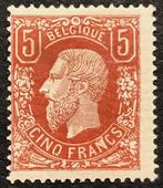 België 1869 - Leopold II 5 frank OBP 37 bruinrood - OBP 37 -, Gestempeld