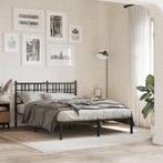 vidaXL Bedframe met hoofdbord metaal zwart 140x200 cm, Huis en Inrichting, Slaapkamer | Bedden, Verzenden, Nieuw