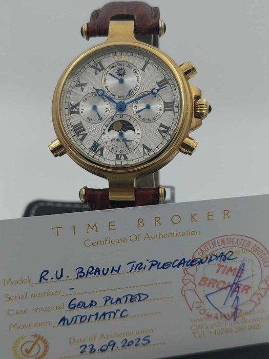 Raul U. Braun - Triplecalendar Moonphase - Zonder, Handtassen en Accessoires, Horloges | Heren