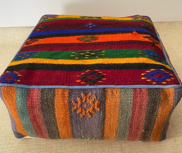 Kelim Poef - Kelim - 48 cm - 48 cm, Huis en Inrichting, Stoffering | Tapijten en Vloerkleden