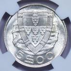 Portugal. Republic. 5 Escudos 1943 - NGC - MS 65, Postzegels en Munten, Munten | Europa | Niet-Euromunten