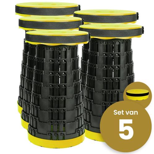 Set Van 5 Stuks ! Alora Opvouwbare Kruk Extra Strong - Geel, Huis en Inrichting, Stoelen, Nieuw