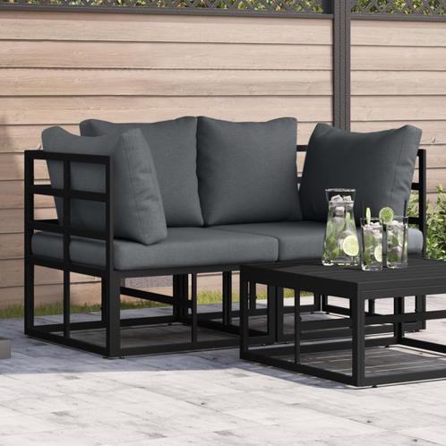 vidaXL Buitenmeubelsets met kussen met kussen 2 pcs Zwart en, Tuin en Terras, Tuinsets en Loungesets, Nieuw, Verzenden