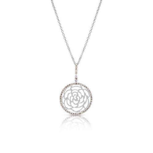 Collier - 18 carats Or blanc -  0.79ct. tw. Diamant, Handtassen en Accessoires, Kettingen