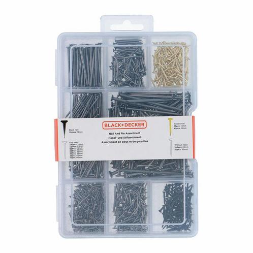 Black and Decker assortiment spijkers (975 stuks), Doe-het-zelf en Bouw, Gereedschap | Overige machines, Nieuw, Verzenden