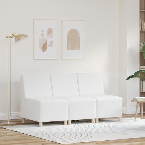 vidaXL Sofa Stoelen 3 pcs Wit 55 x 74 x 82 cm Kunstleer, Huis en Inrichting, Zetels | Zetels, Nieuw, Verzenden