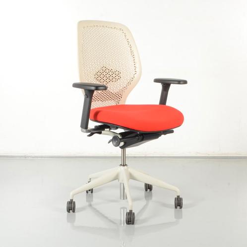 Orangebox ARA-EBA bureaustoel, rood / wit, 4D armleggers, Maison & Meubles, Chaises de bureau, Enlèvement ou Envoi