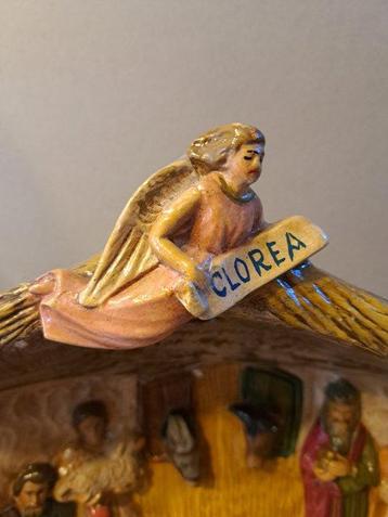 Kerststal - Gips - Unieke Antieke Keststal beschikbaar voor biedingen