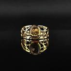 Barnsteen - Amber Filigree Statement Ring - Gold-Plated 925