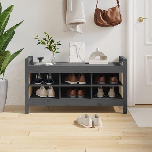 vidaXL Halbankje 110x40x60 cm massief grenenhout grijs, Huis en Inrichting, Overige Huis en Inrichting, Nieuw, Verzenden